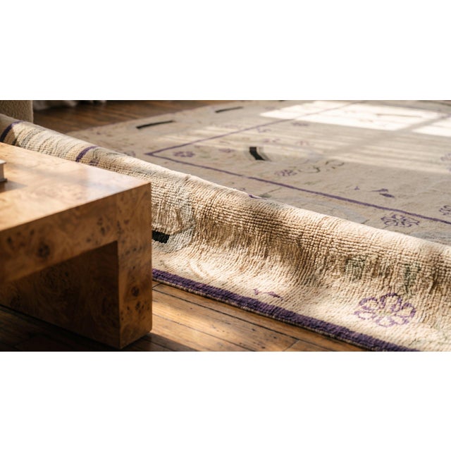 Textile Superb White-Ivory Background Color in a Style Nautical Theme Antique American Hooked Rug For Sale - Image 7 of 9