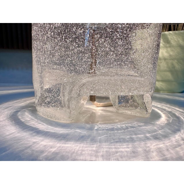 Clear Frosted Glass Table Lamp from Glashütte Süssmuth Leuchten, Germany, 1960s For Sale - Image 9 of 18