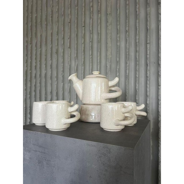 Design Pollas Denmark 1970s A highly sculptural Danish ceramic tea set by Ove Pollas for Pollas Design, dating from the...