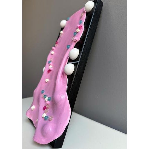 Contemporary Vera Vizzi, Modular Domino Wall Sculpture in Pink, 2026, Foam Clay with Embedded Game Pieces For Sale - Image 3 of 9