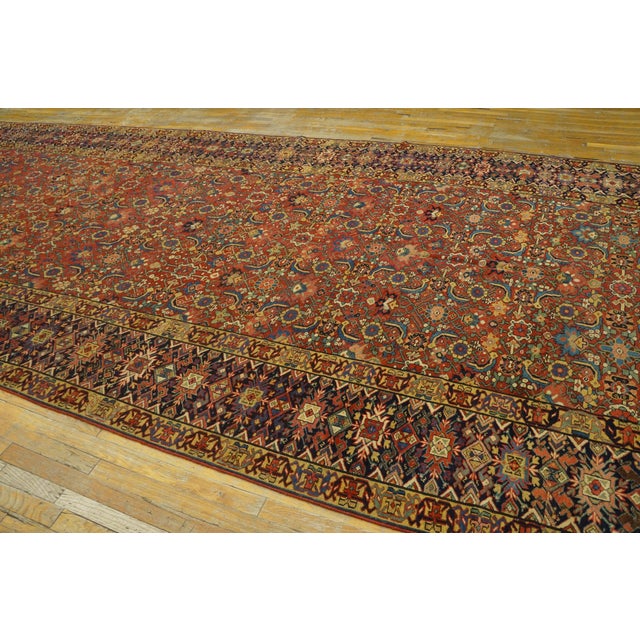 1840s Red Herati Floral Antique n.w. Persian Gallery Rug 7'6" X 23' Handknotted Wool Carpet For Sale - Image 12 of 14