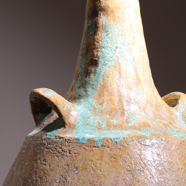 Brutalist Ceramic Sculpture Floor Vase, Germany, 1971 For Sale - Image 3 of 10