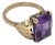 Art Deco 14k Gold Emerald-Cut Amethyst Ring For Sale
