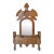 Antique Tramp Art Carved Wood Mirror With Candleholders and Pocket For Sale