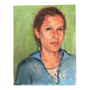 1980’s Original Impressionist Female Portrait Painting on Canvas