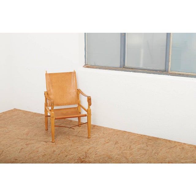 Colonial Armchair with Beechwood Frame and Leather Upholstery by Wilhelm Kienzle for Wohnbedarf, 1928 For Sale - Image 15 of 16