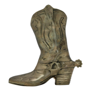 Vintage Brass Boot With a Moveable Spur