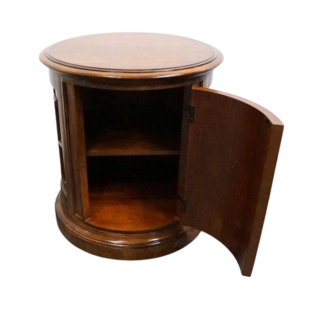 Bernhardt Furniture Solid Cherry Traditional Italian Inspired 28" Round Drum Storage End Table 327-216 For Sale In Kansas City - Image 6 of 13