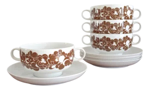 Soup Bowls and Saucers by Wolf Karnagel for Rosenthal, 1970s, Set of 8