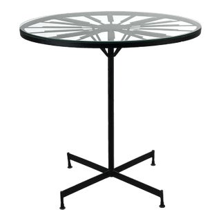 Vintage 1960s Iron & Glass Round Table by Arthur Umanoff for Shaver Howard For Sale