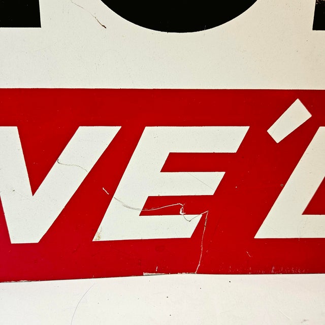 Metal Vintage 1969 Pennzoil "Sound Horn We'll Open" Metal Gas Station Sign For Sale - Image 7 of 11