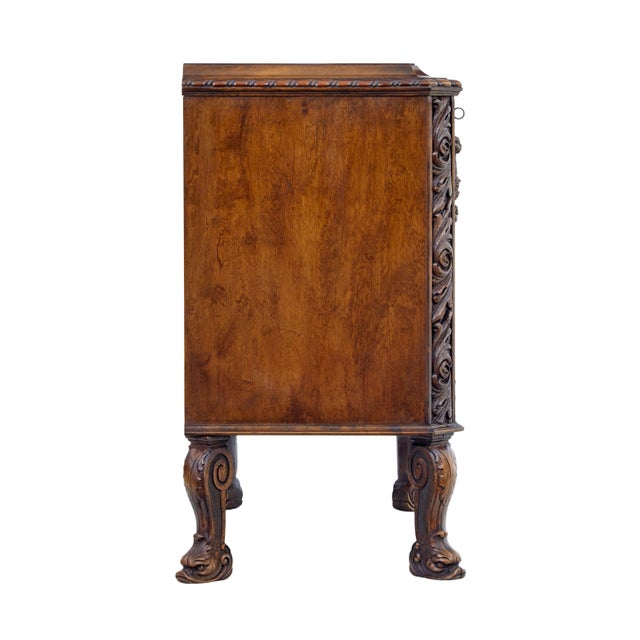 Mid 20th Century Rococo Revival Carved Walnut Chest of Drawers, 1940s For Sale - Image 9 of 11