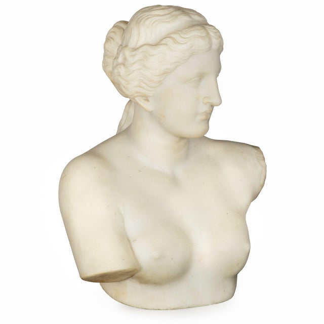 19th Century Grand Tour Marble Sculpture Statue Bust of Venus De Milo After the Antique For Sale - Image 5 of 15