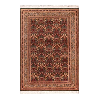 Elegant 1990's Pak-Persian Green/Gold Wool Rug - 5'5'' X 8'1'' For Sale