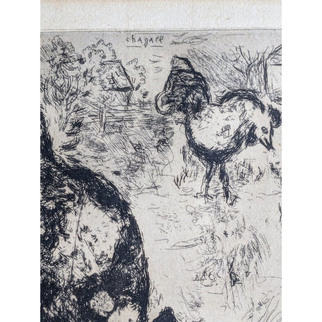Marc Chagall, The Partridge and the Roosters, Original Etching, 1952 For Sale - Image 4 of 8