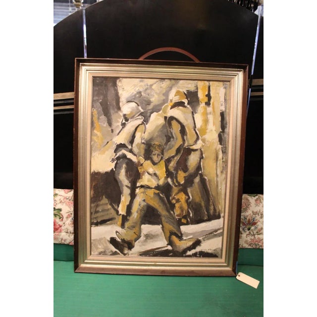 Gold Vietnam War Painting by B. Seifer For Sale - Image 8 of 9