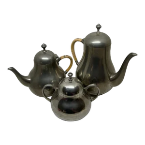 1950s Kmd Royal Holland Pewter Coffee Set- 3 Pieces