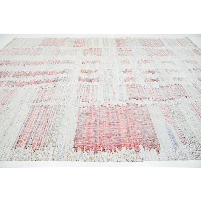 Modern Kilim Flatweave Wool Rug in Beige With Abstract Design For Sale In New York - Image 6 of 10