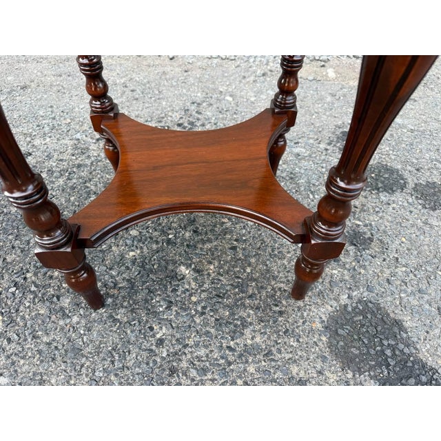 Brown Vintage Regency Louis Xvi Style 2 Tier Side Table For Sale - Image 8 of 14