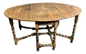 Large Antique Oak Gate Leg Table, 1700s