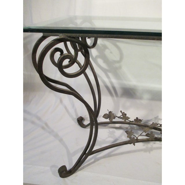 Wrought Iron Beveled Glass Bird Sofa Table Chairish