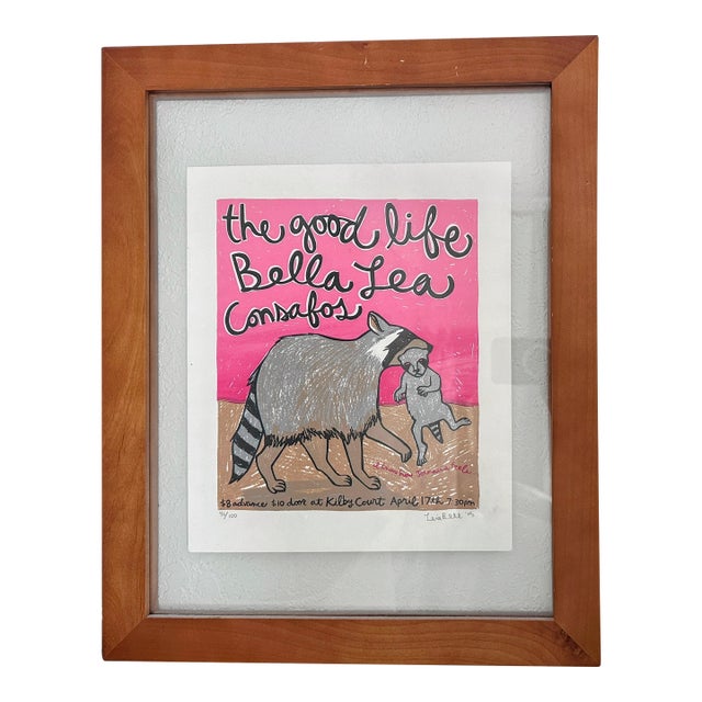 1990s Original Signed Lea Bell “The Good Life” Woodblock Print Poster Limited Ed. 96/100 For Sale
