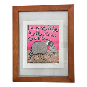 1990s Original Signed Lea Bell “The Good Life” Woodblock Print Poster Limited Ed. 96/100