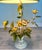Vintage Tole Table Lamp With Yellow Roses and Birds For Sale - Image 4 of 8