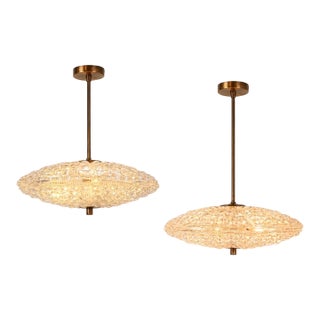 Set of Carl Fagerlund for Orrefors Pendant Light for Lyfa, Denmark, 1960s For Sale