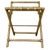 Vintage Mid-Century Faux Bamboo & Faux Leather Folding Luggage Rack For Sale - Image 12 of 13