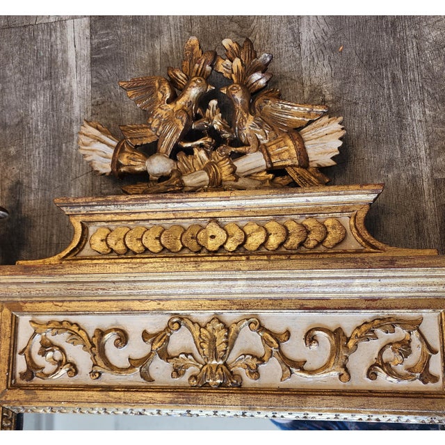 Mid 20th Century Vintage Neoclassical Louis XVI Style Giltwood & Painted Mirror by LaBarge For Sale - Image 5 of 16
