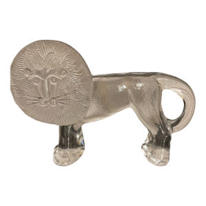 Vintage Kosta Boda Glass Lion Paperweight/Figurine - Zoo Series Crystal - 10"