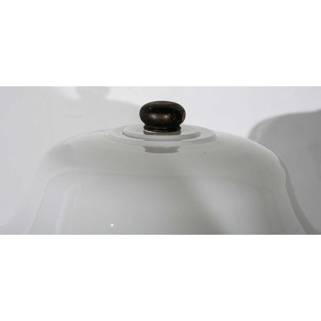 Black 1910/20's Vintage Massive Cast Iron & Milk Glass Exterior Wall Sconces - A Pair For Sale - Image 8 of 11