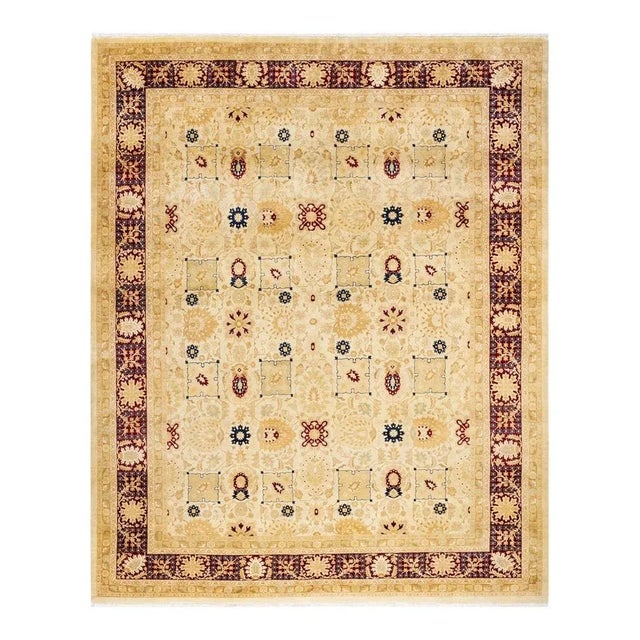Ivory Mogul, One-of-a-Kind Hand-Knotted Area Rug in Ivory, 8' 2" x 10' 2" For Sale - Image 8 of 8