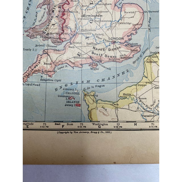 English 1883 Antique British Isles Map For Sale - Image 3 of 5