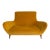 Vintage Mid Century Modern Yellow Velvet Loveseat Chair For Sale