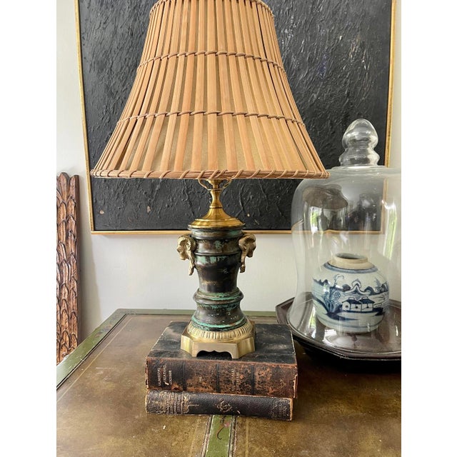 Brass Vintage Wildwood Brass Rams Head Lamp For Sale - Image 8 of 10