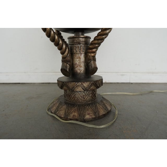 Vintage Mediterranean Leeazanne Bronze Table Lamp For Sale - Image 10 of 13