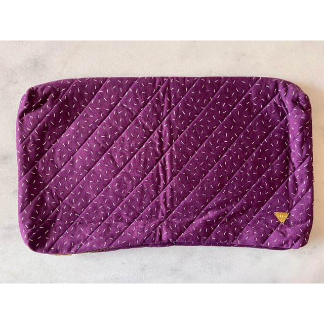 Textile Pair of Purple Vintage Fabric Lumbar Pillow Covers For Sale - Image 7 of 10