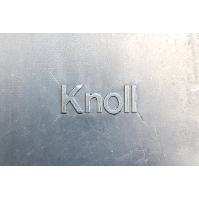 Modern Contemporary Knoll Jehs+Laub Swivel Lounge Chair in Blue and White Fabric For Sale - Image 17 of 18