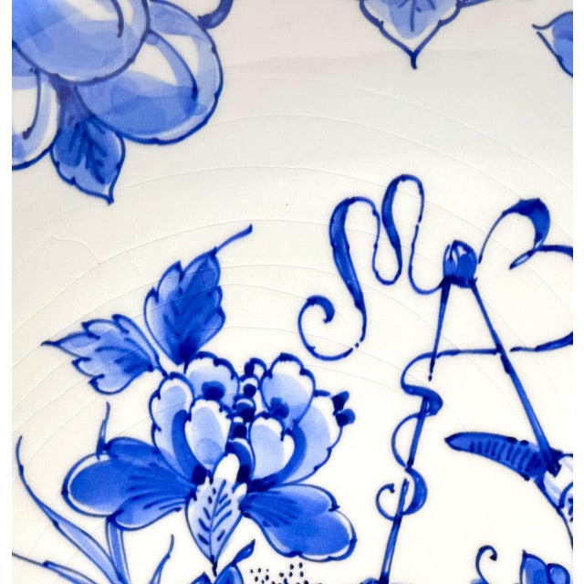 Delft Vintage Delft De Porceleyne Fles Plate, Fruit and Vegetable Pattern Plate For Sale - Image 4 of 5