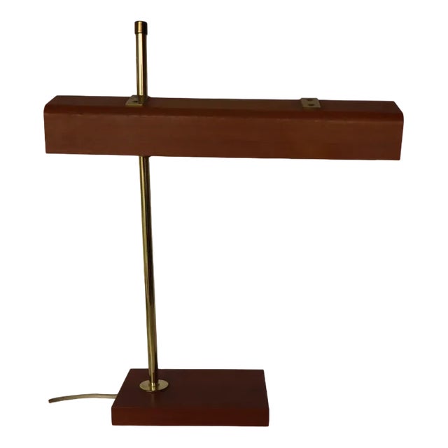 Vintage Wooden Desk Lamp For Sale