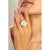 Sparkling Teardrop Zirconia Enamel Bombe Band Ring in 925 Silver- Size 7 For Sale - Image 4 of 12