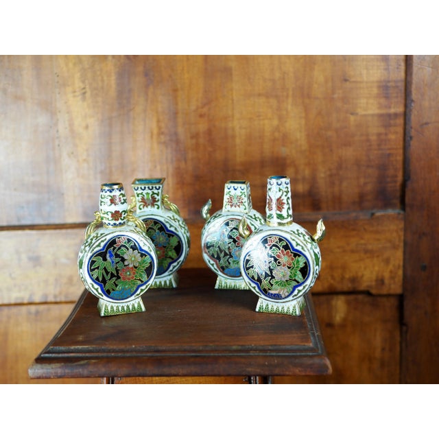 Mid-Century Chinese Cloisonné Vases - Set of 4 For Sale - Image 11 of 12