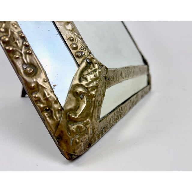 Antique Repousse Faceted Vanity Mirror, 1890s For Sale - Image 12 of 13