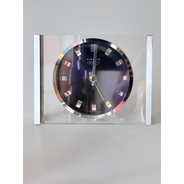 Table Clock in Acrylic Glass and Stainless Steel from Kienzle International, Germany, 1970s For Sale - Image 13 of 16