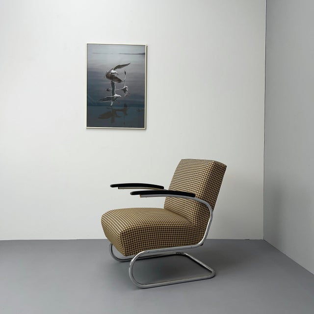 Mid-Century Modern Vintage Steel Tube Cantilever Chair, 1930s For Sale - Image 3 of 13