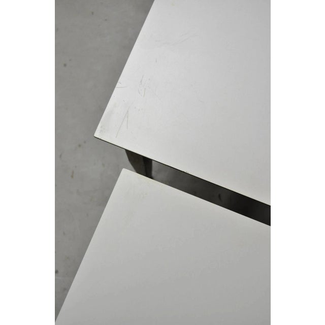 Mid 20th Century Vintage Mid Century Modern Walnut Base Laminate Top Low Side Tables - A Pair For Sale - Image 5 of 10