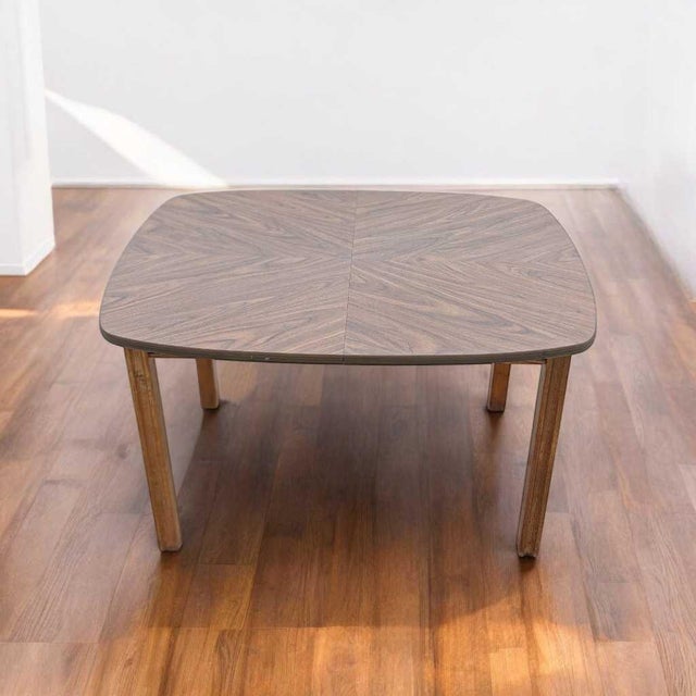 Mid-Century Modern Walnut-Look Laminate Dining Table For Sale - Image 15 of 16