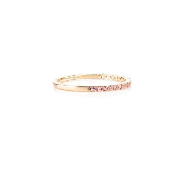 Metal Stackable 14k Yellow Gold Tourmaline Band Ring Size 6 For Sale - Image 7 of 7